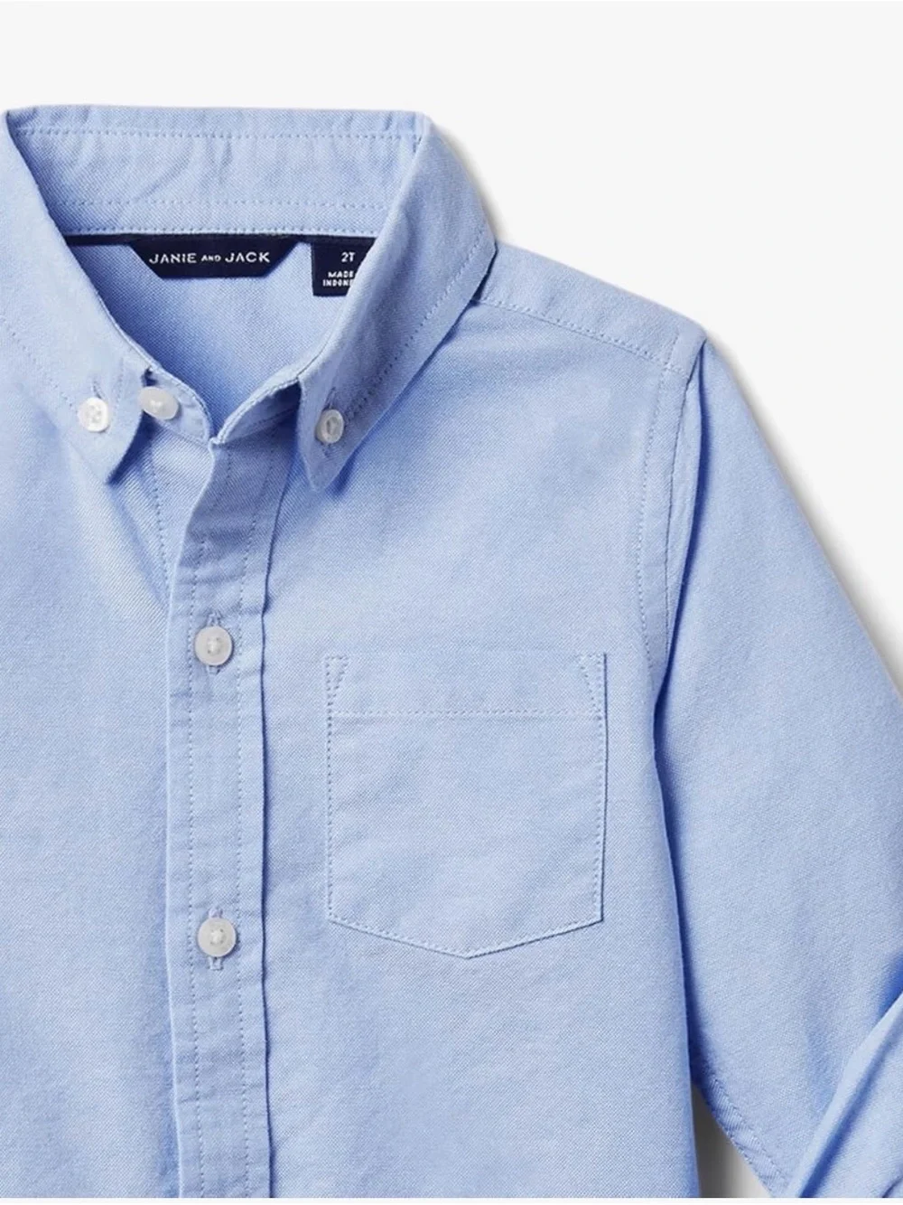 Jamie and Jack Boys Light Blue Button-Down Oxford Shirt 2T